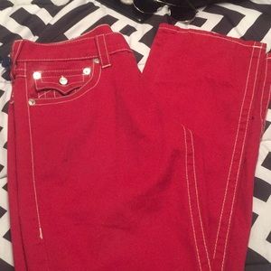 True religion jeans (red with white lining)